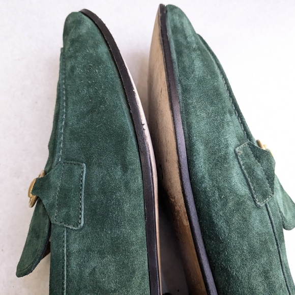 Green Horsebit Loafers Green Suede Men US 12.5 Slip On Leather - Picture 5 of 16